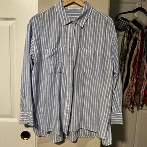 Stitch & Feather Blue Striped Button-Down Shirt